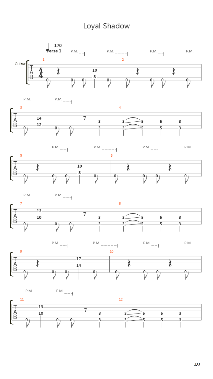 Loyal Shadow吉他谱