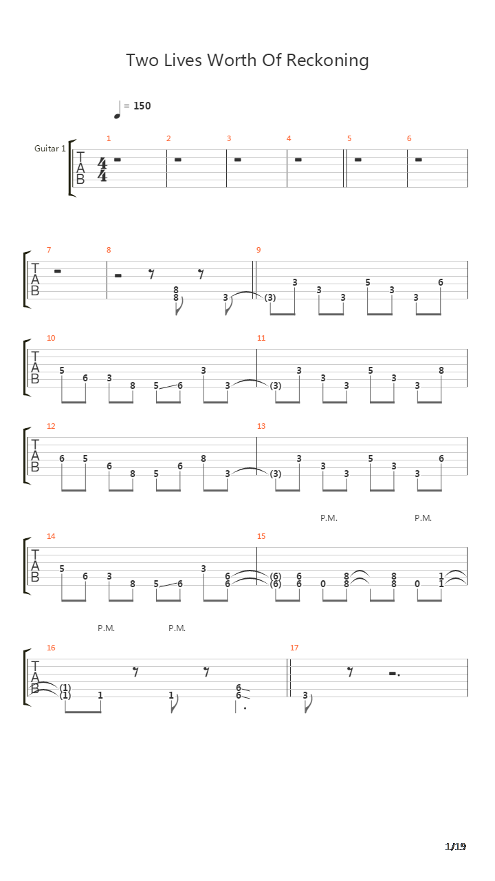 Two Lives Worth Of Reckoning吉他谱