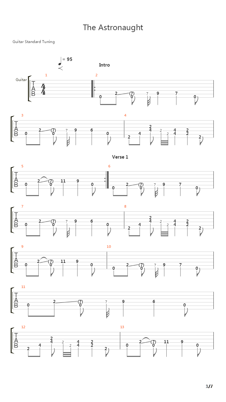The Astronaut吉他谱
