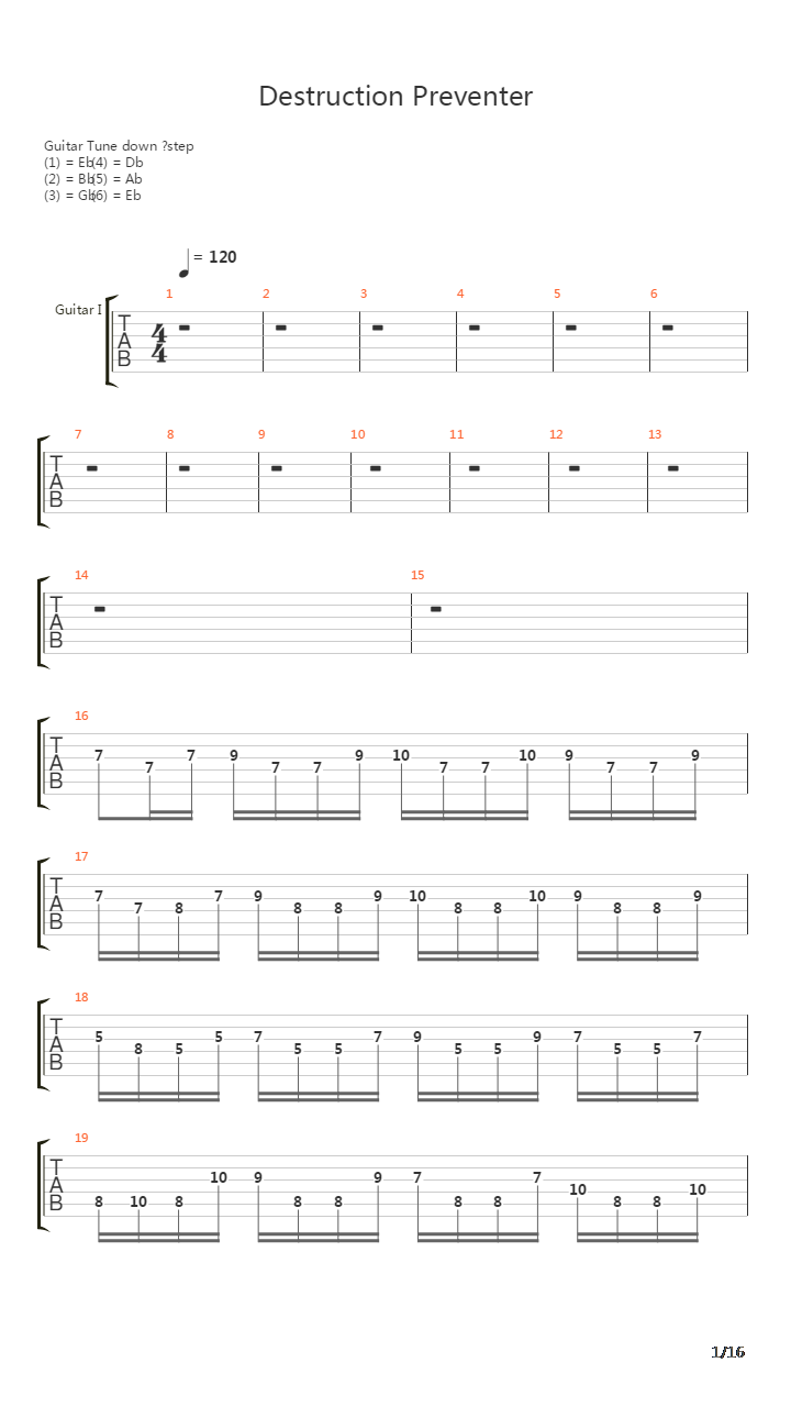 Destruction Preventer吉他谱