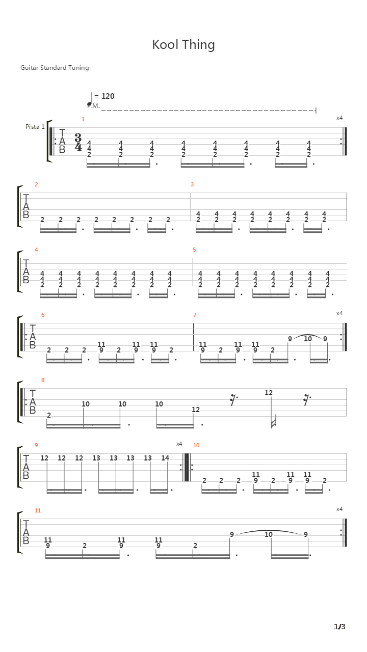 Kool Thing吉他谱