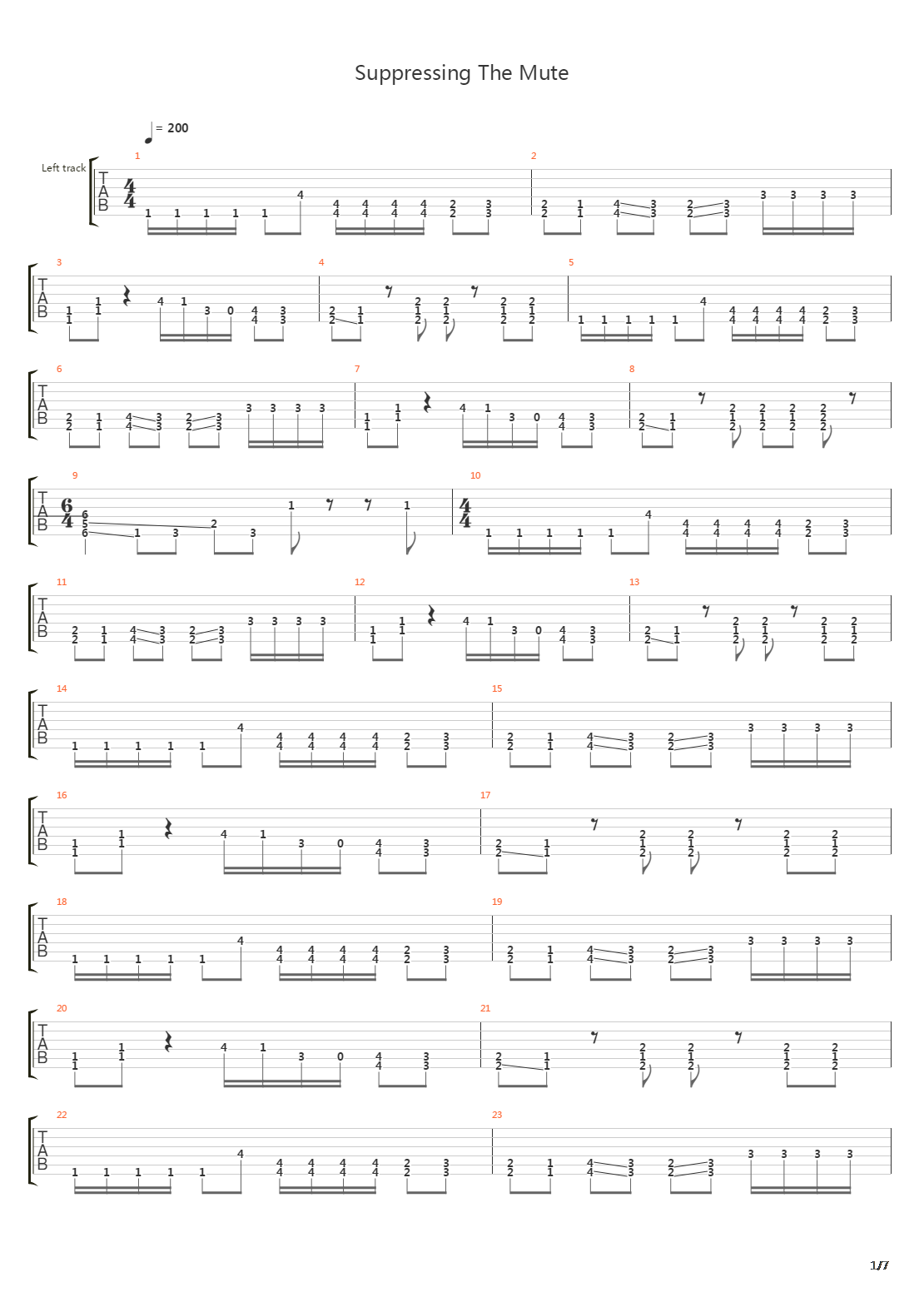 Surpressing The Mute吉他谱