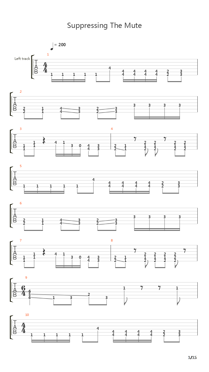 Surpressing The Mute吉他谱