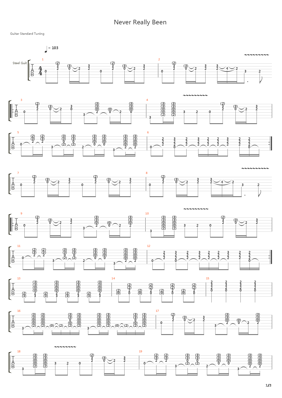 Never Really Been吉他谱