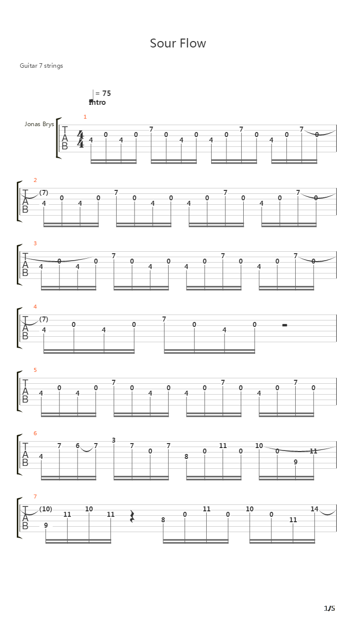 Sour Flow吉他谱