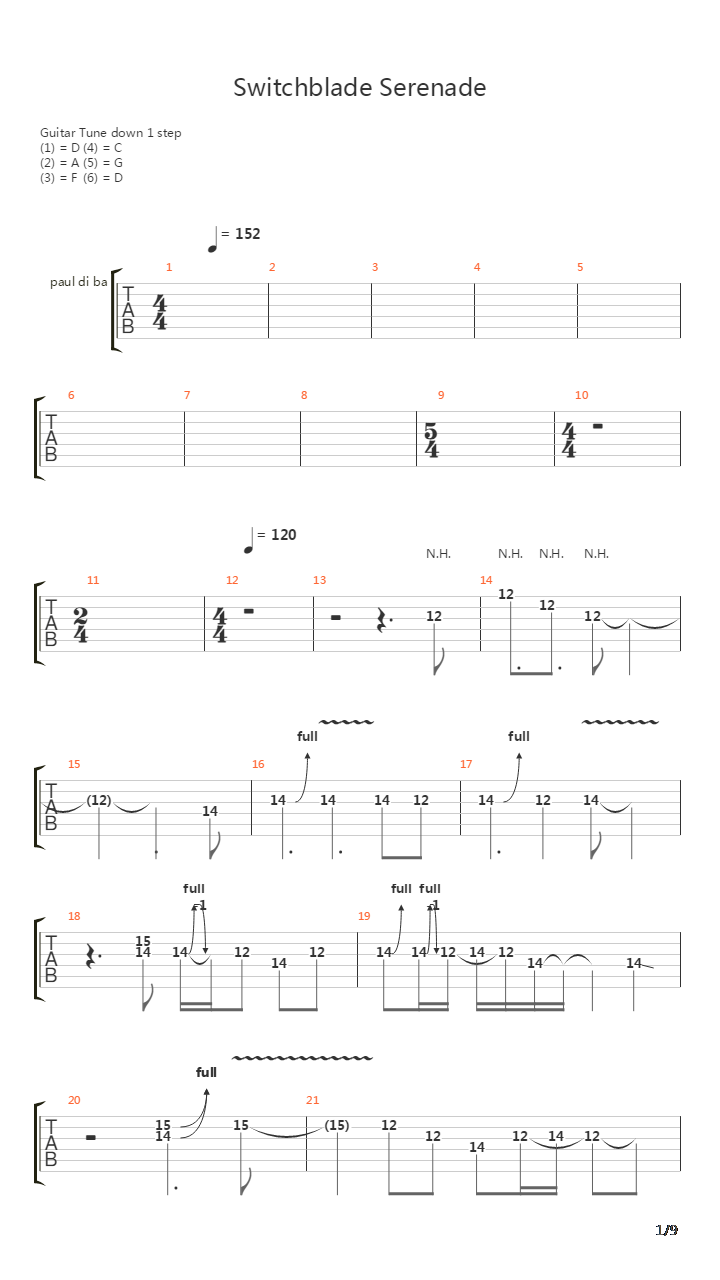 Switchblade Serenade吉他谱