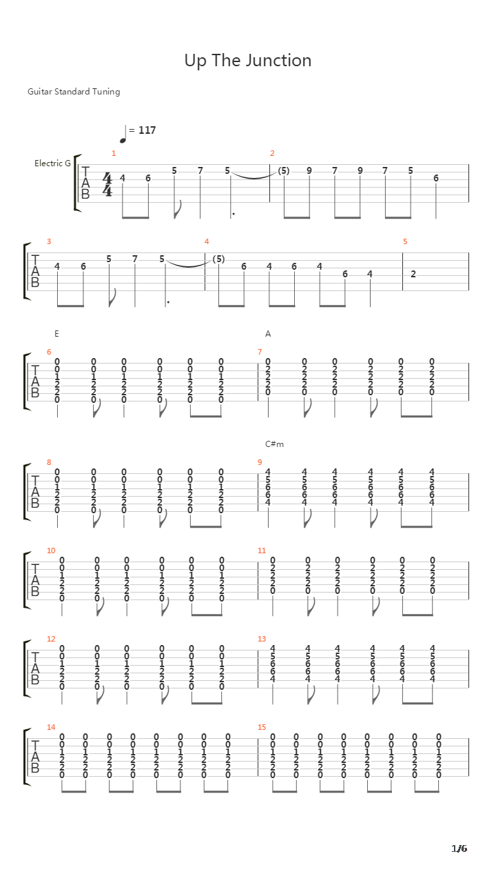 Up The Junction吉他谱