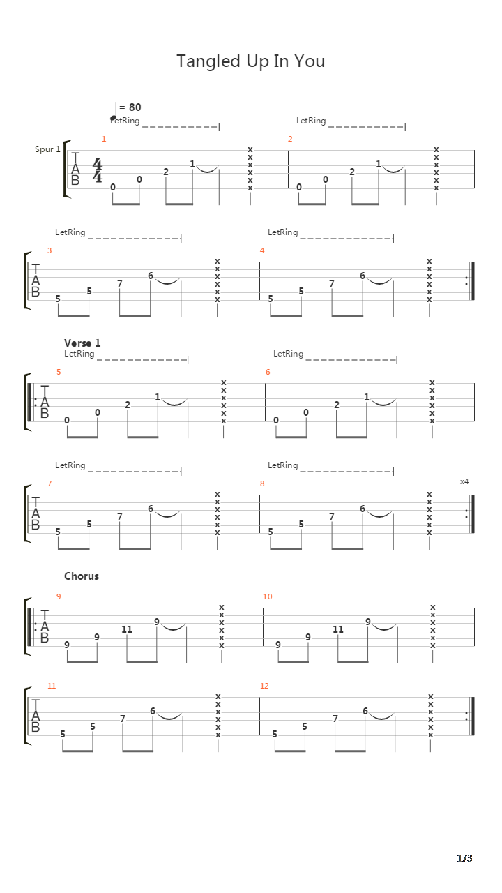 Tangled Up In You吉他谱
