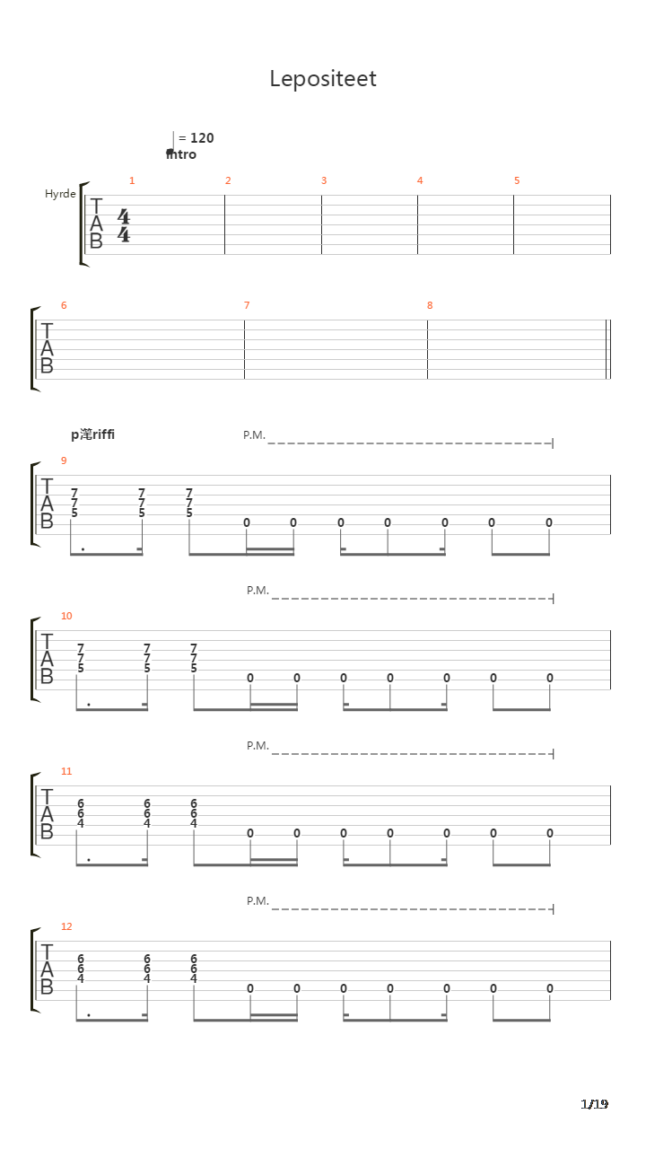 Lepositeet(5031)吉他谱