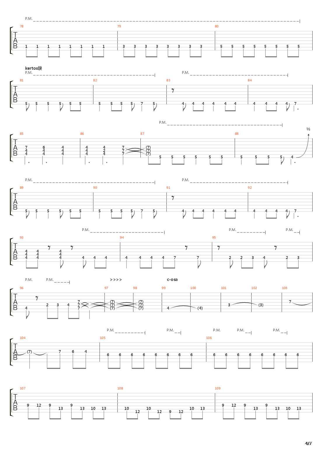 Puolikas Ihminen吉他谱