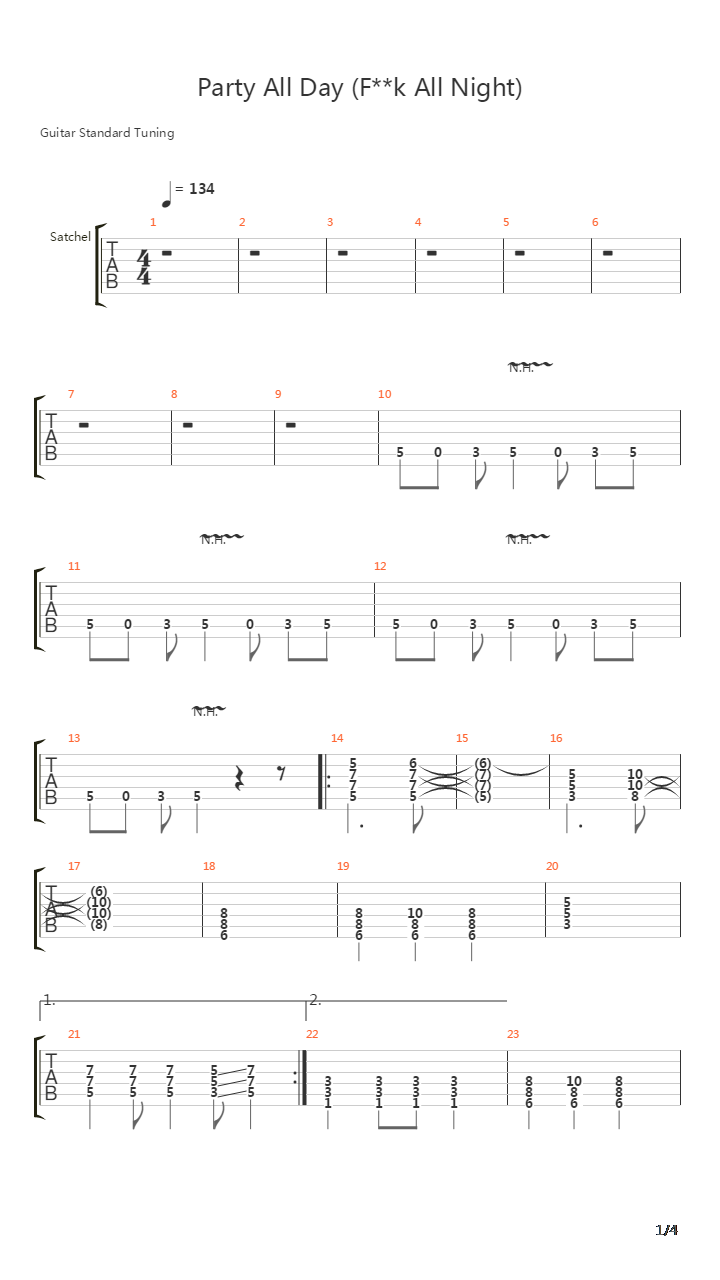 Party All Day (FK All Night)吉他谱