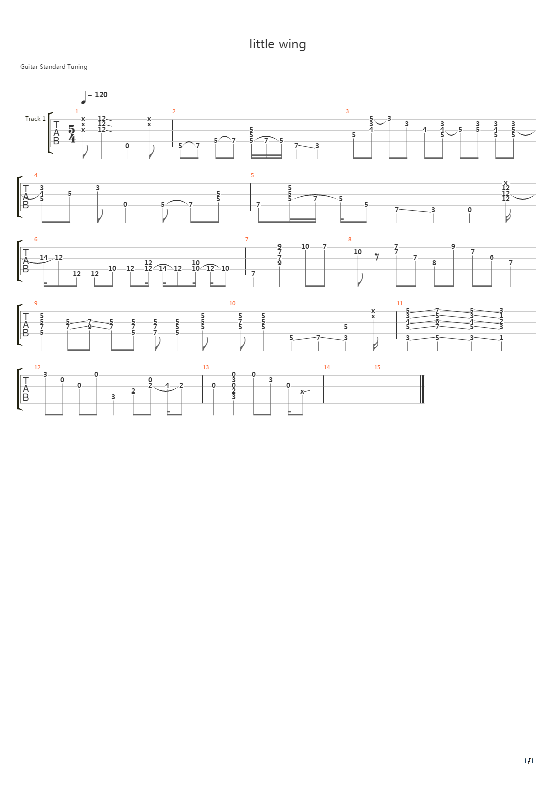 Little Wing (Astoria)吉他谱