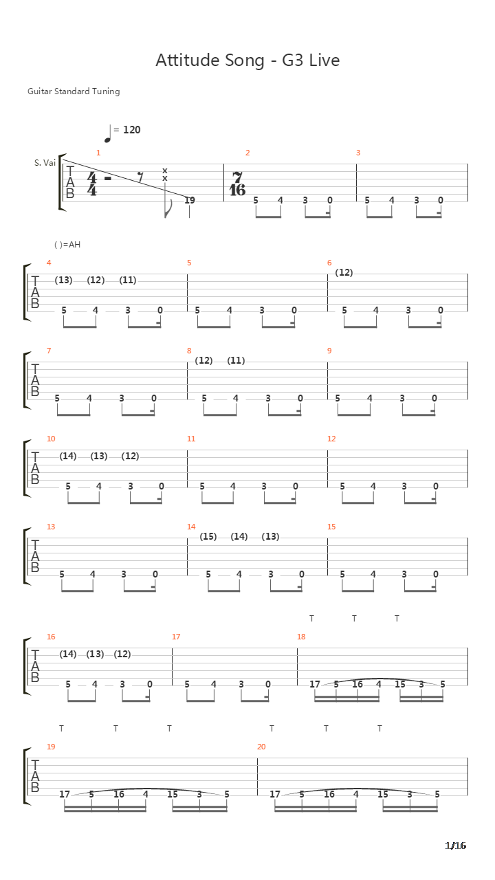 The Attitude Song (Live)吉他谱
