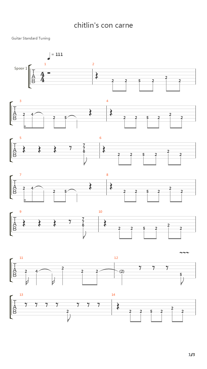 Chitlin's Con Carne吉他谱