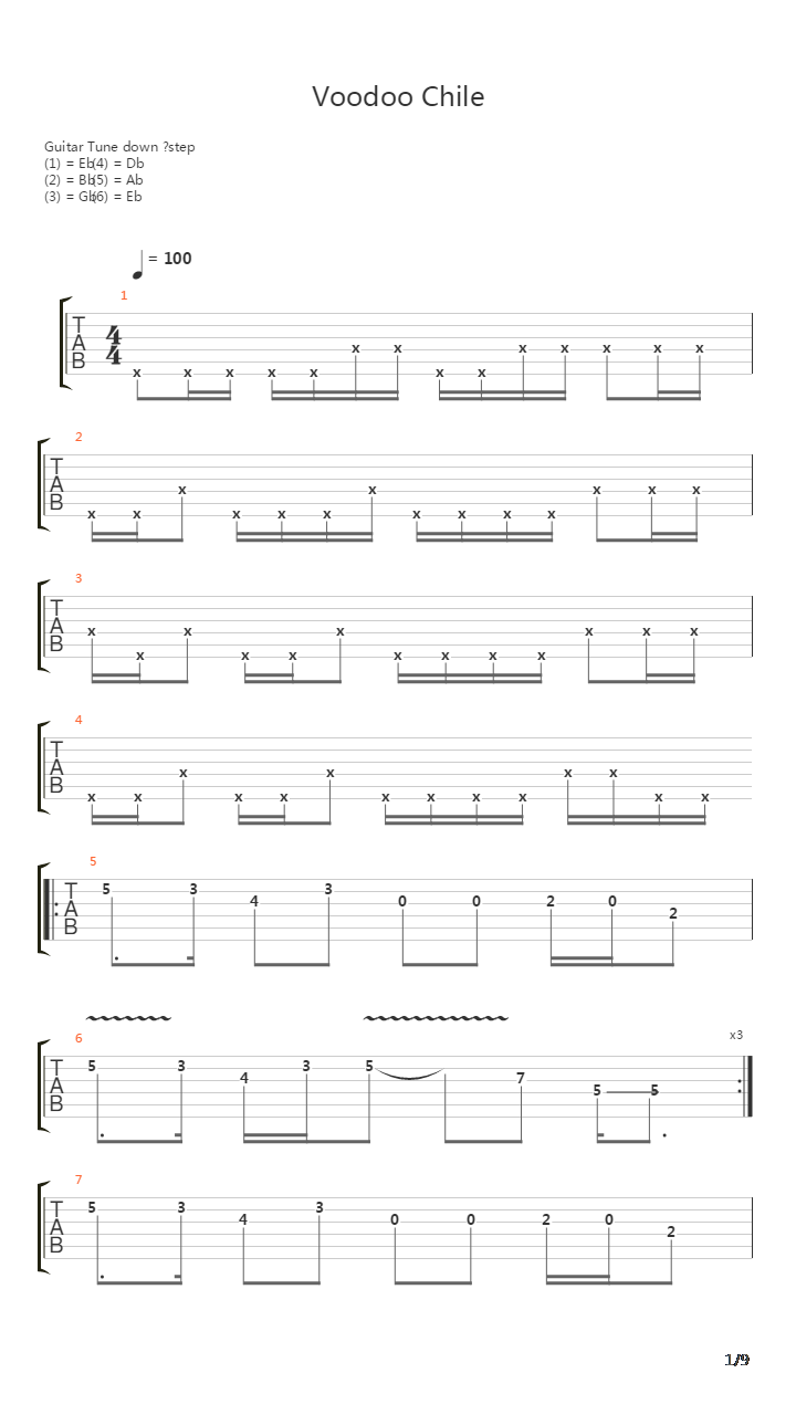 Voodoo Child吉他谱
