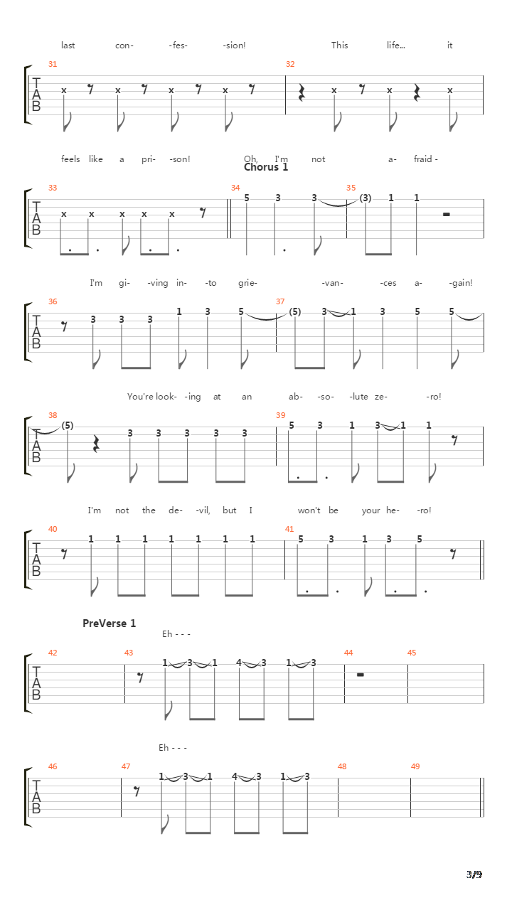 Absolute Zero吉他谱