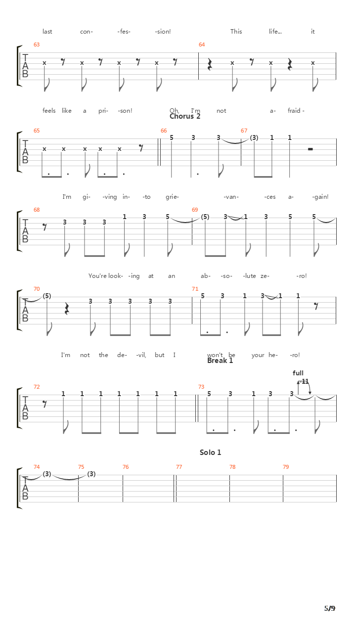 Absolute Zero吉他谱