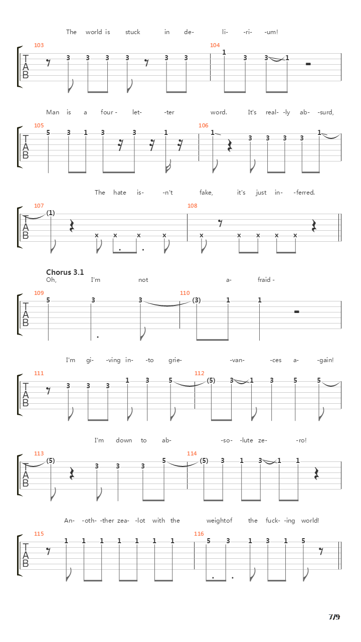 Absolute Zero吉他谱