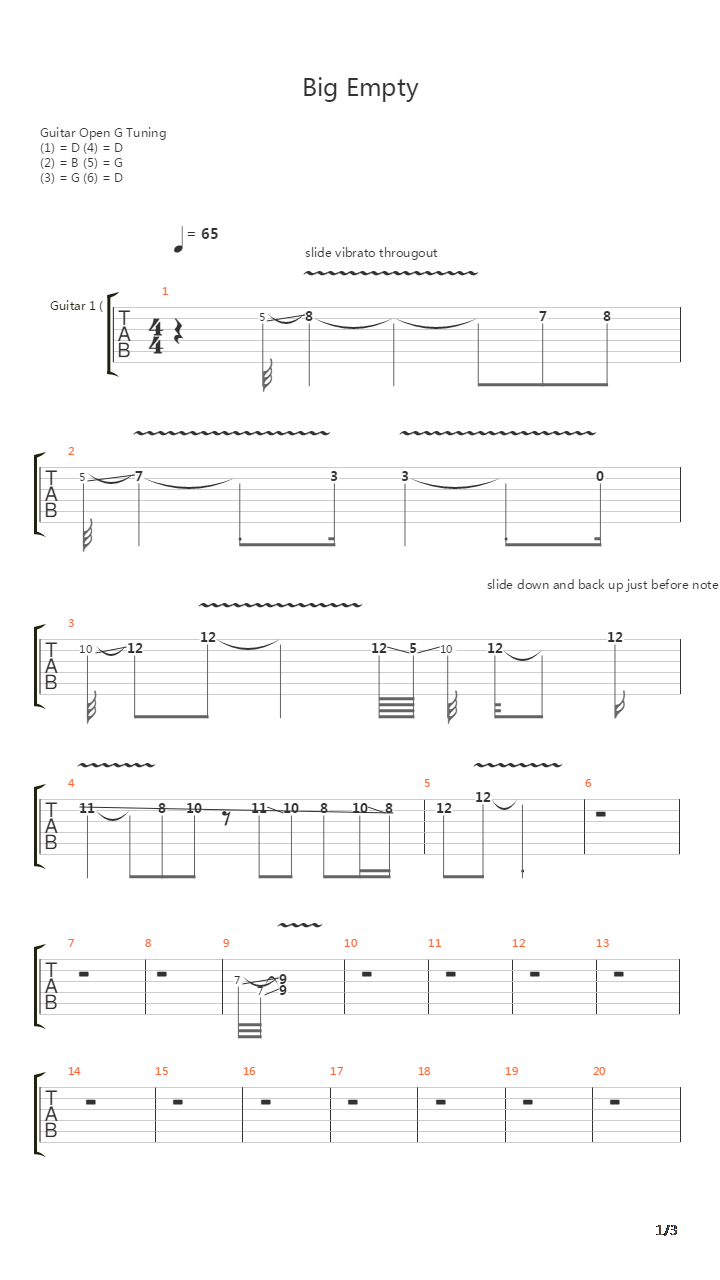 Big Empty吉他谱