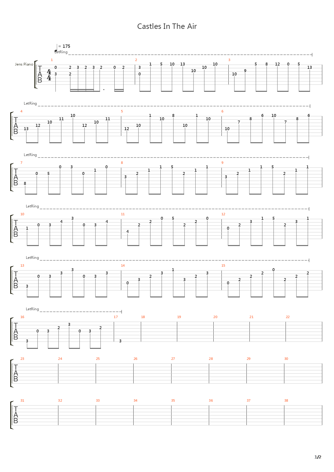 Castles In The Air吉他谱