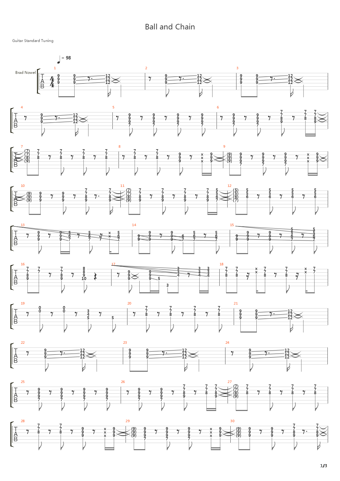 Ball And Chain吉他谱