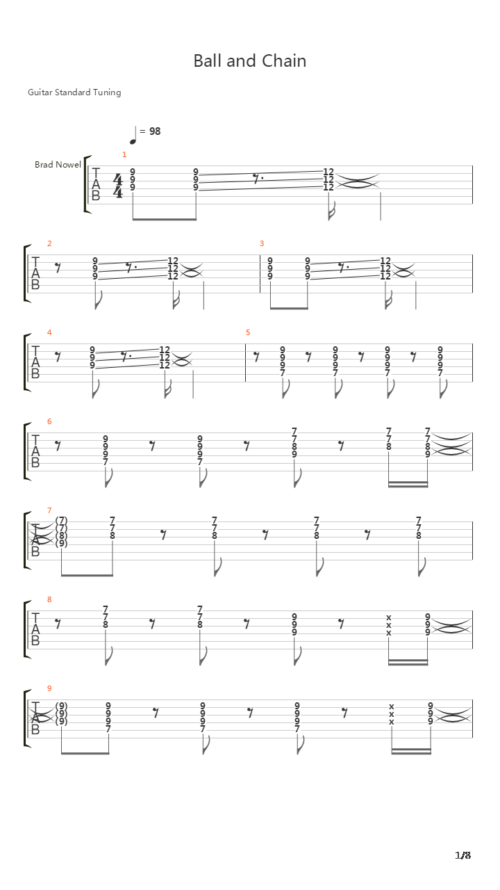 Ball And Chain吉他谱