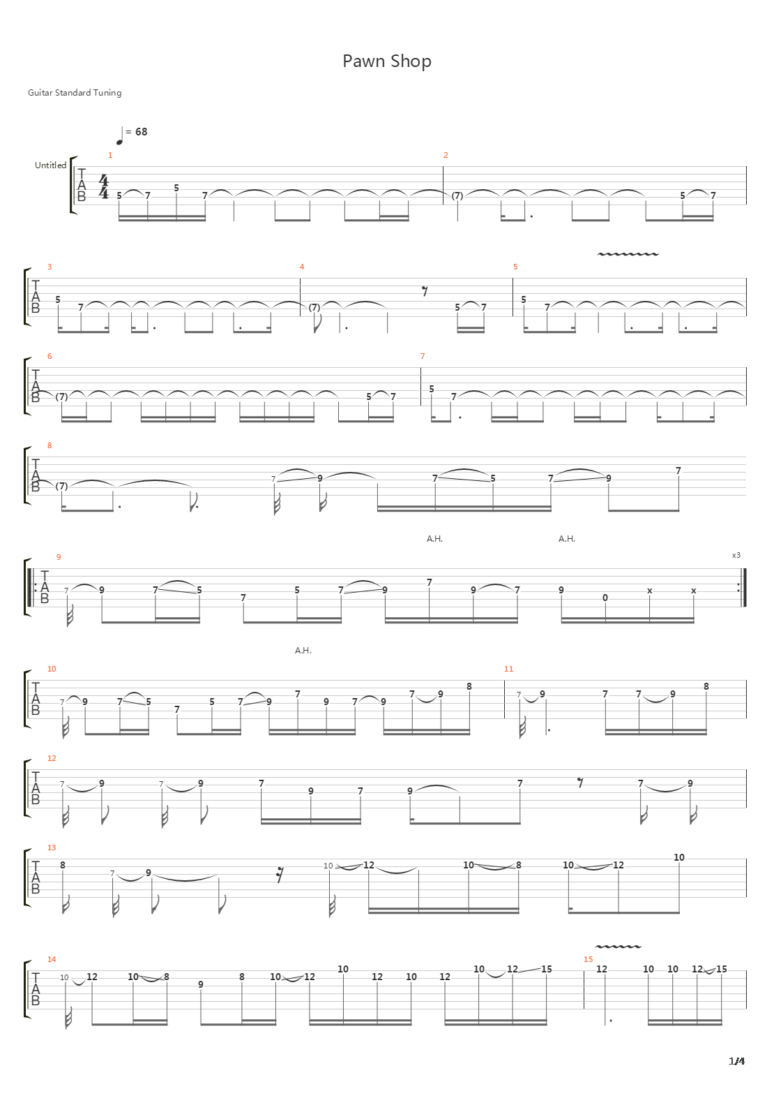 Pawn Shop吉他谱