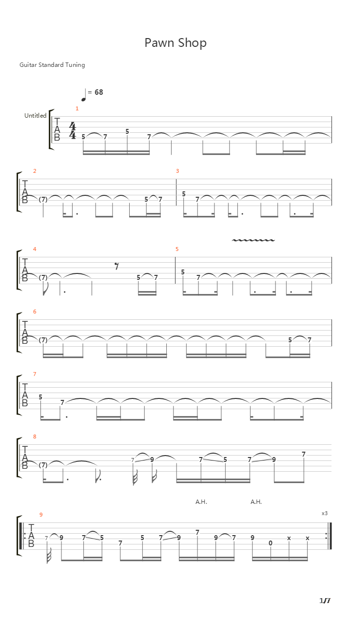 Pawn Shop吉他谱