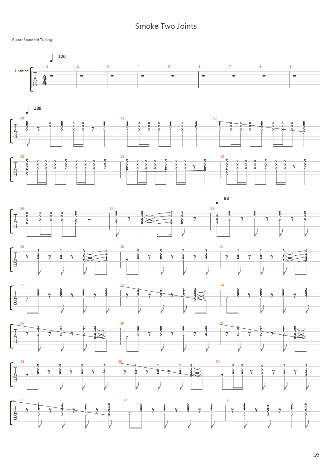Smoke Two Joints吉他谱