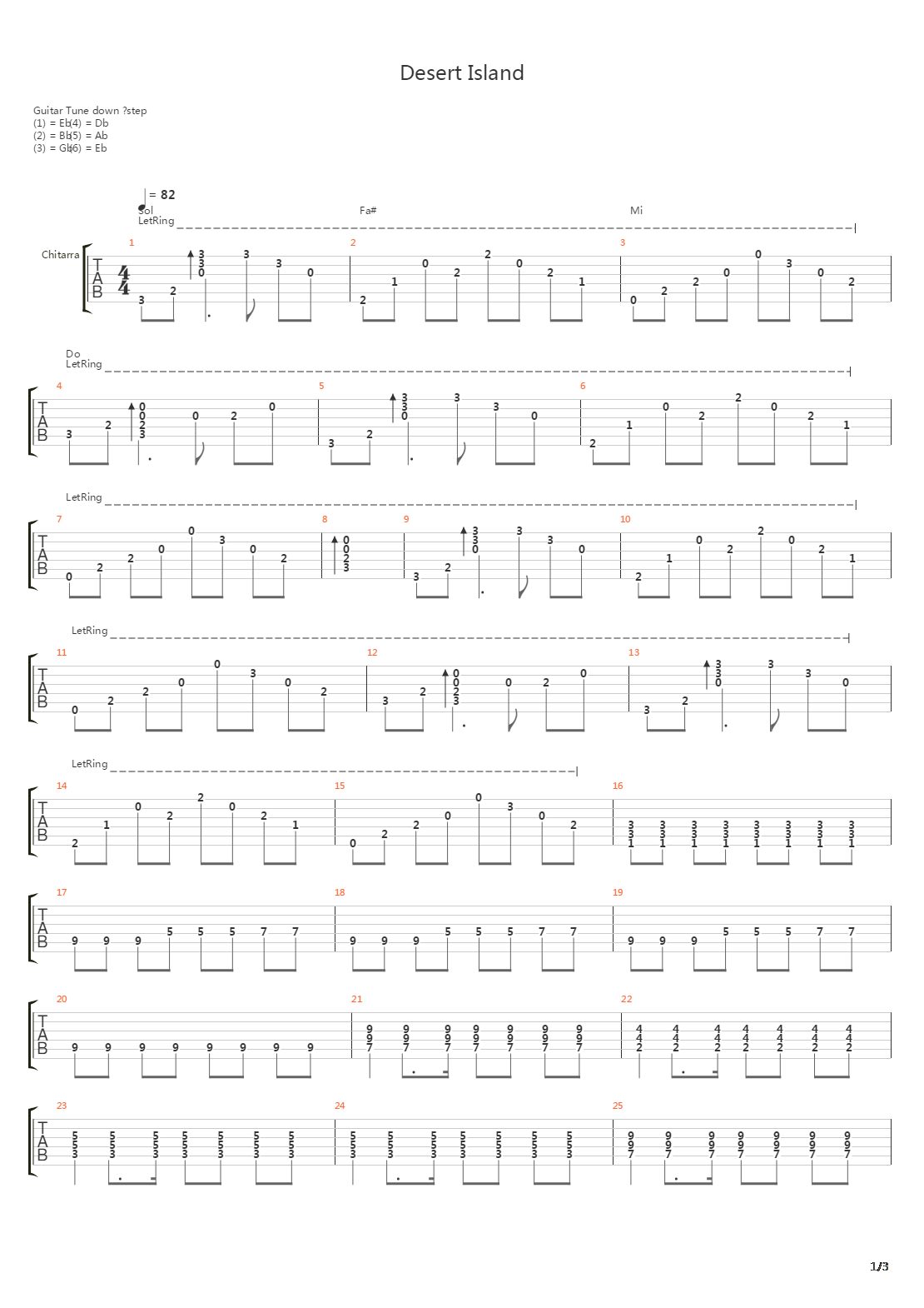 Desert Island吉他谱