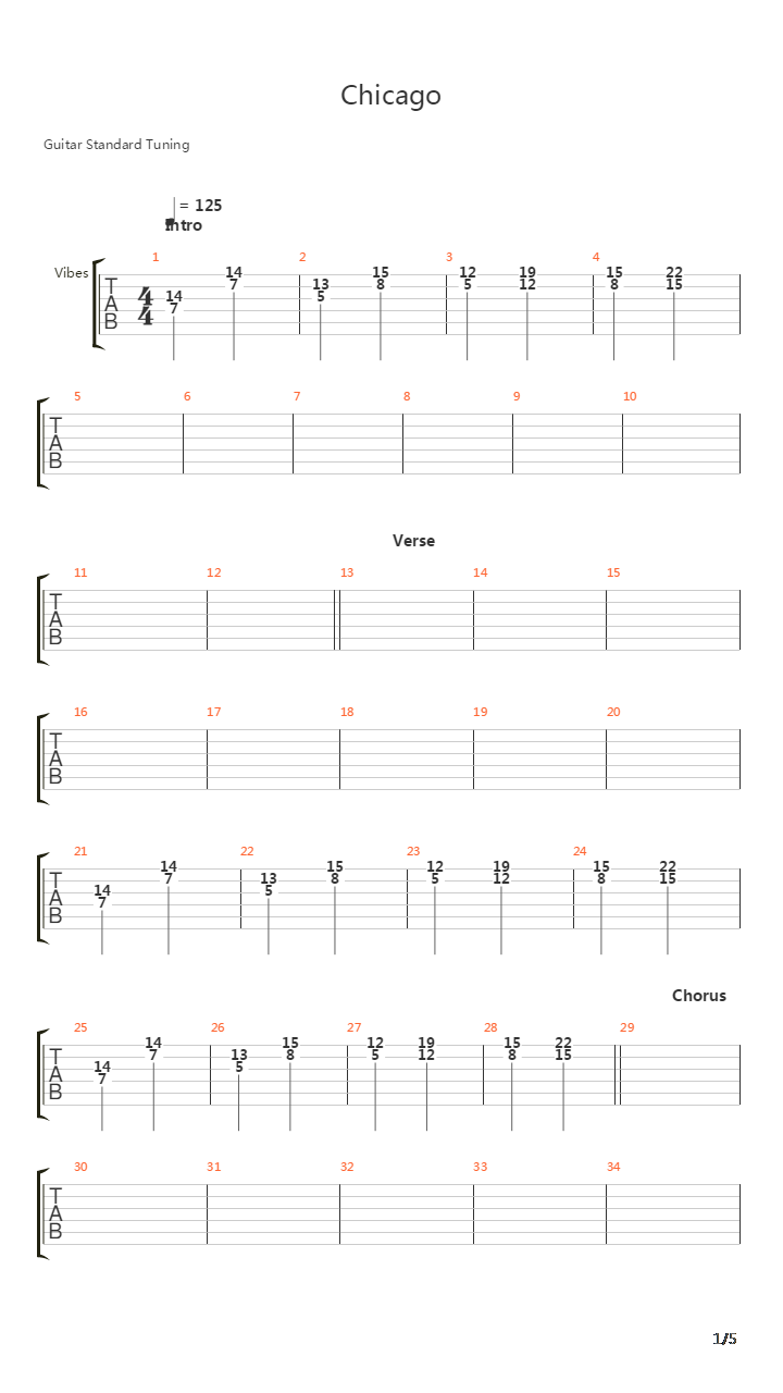 Chicago吉他谱