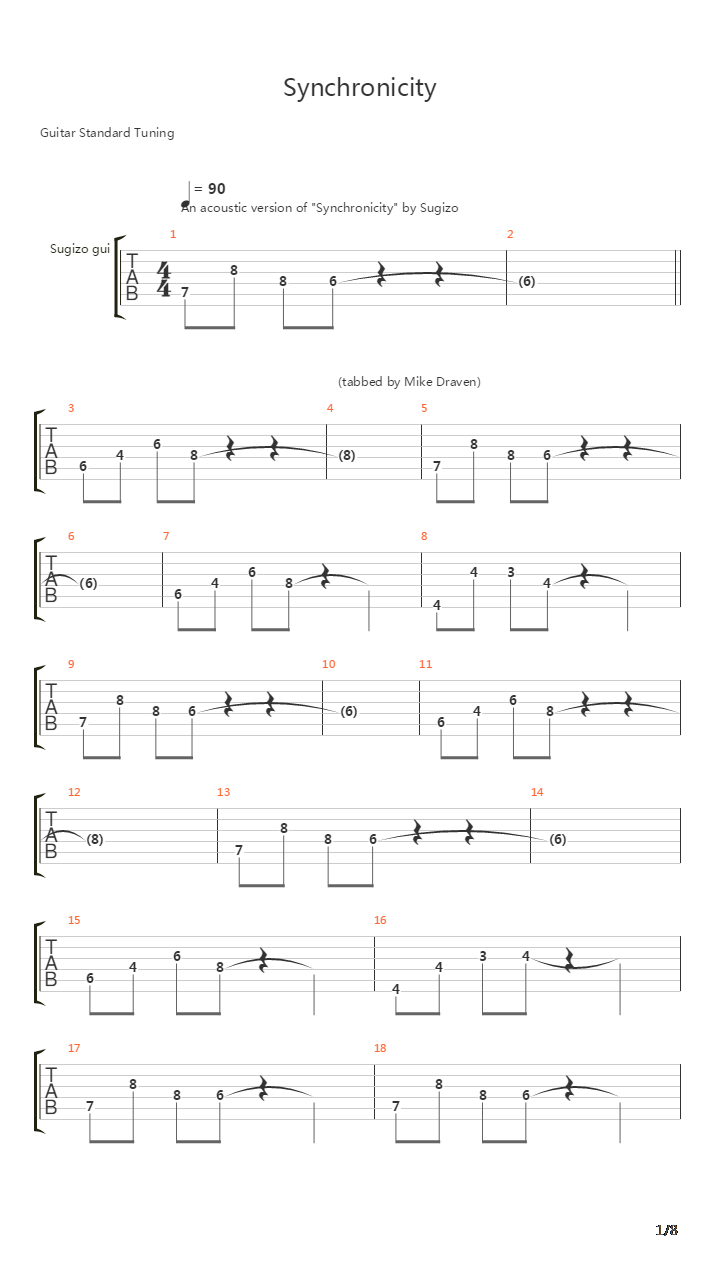 Synchronicity吉他谱