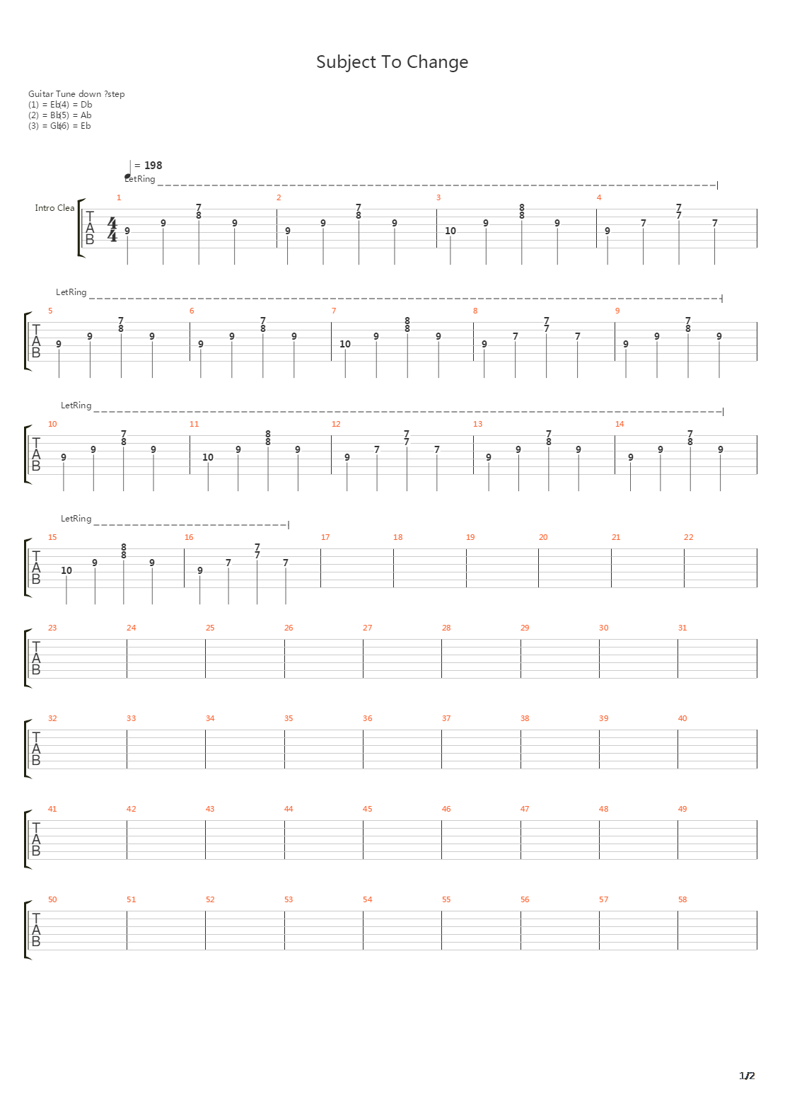 Subject To Change吉他谱