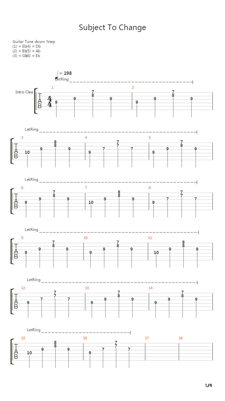 Subject To Change吉他谱