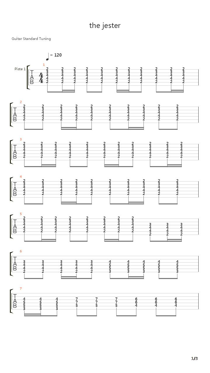 The Jester吉他谱