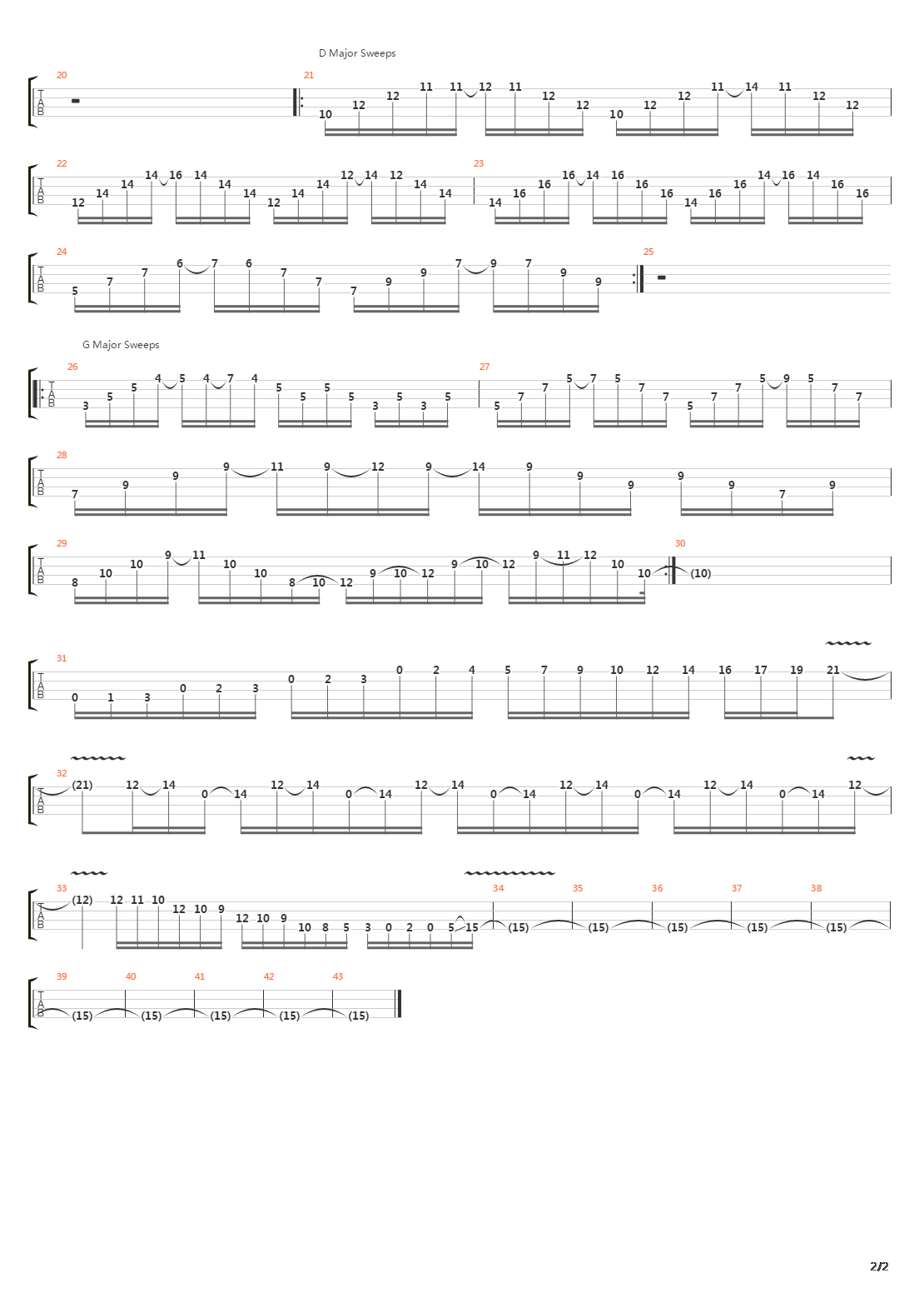 Bass Chord Sweep Exercises吉他谱