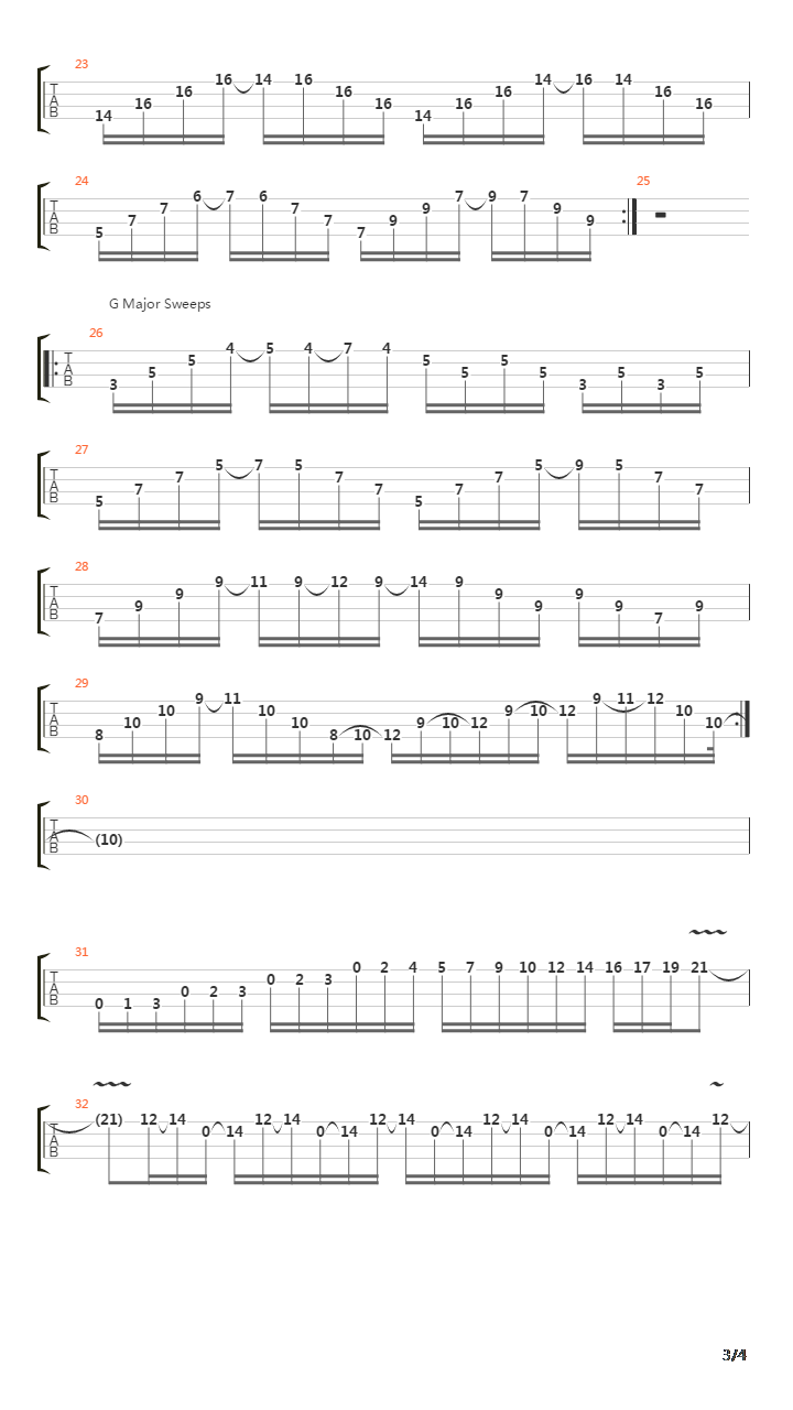 Bass Chord Sweep Exercises吉他谱