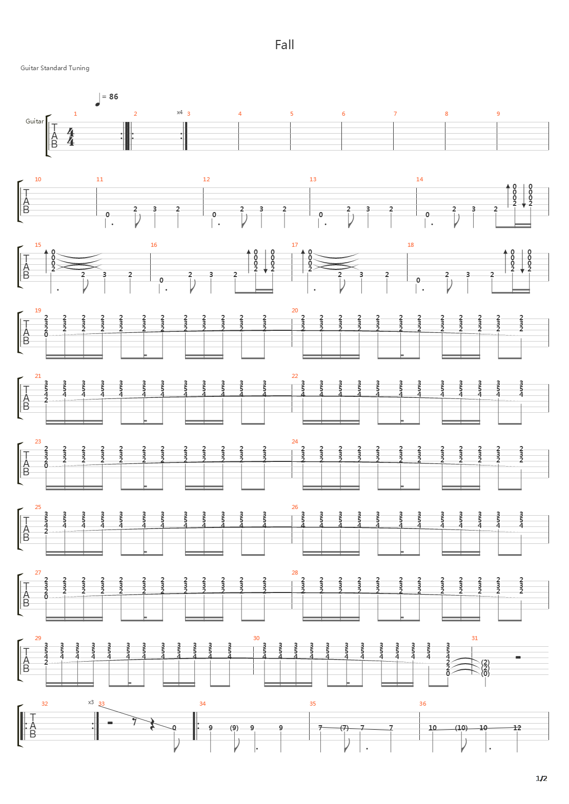 Fall吉他谱
