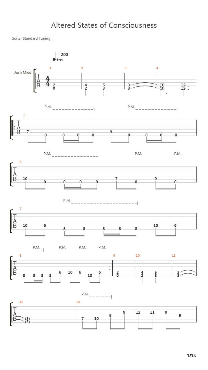 Altered States Of Conciousness吉他谱