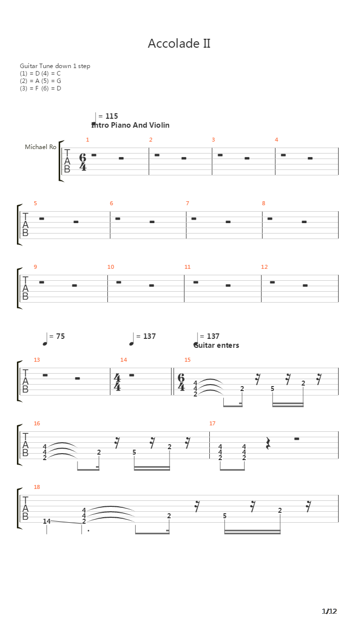 The Accolade吉他谱