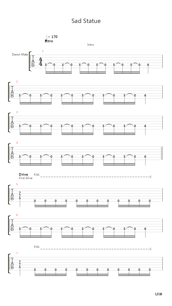 Sad Statue吉他谱