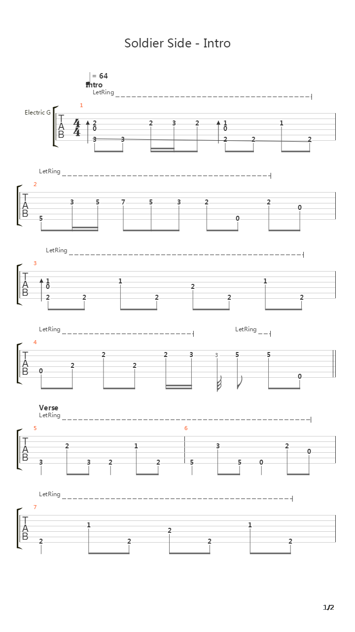 Soldier Side(Intro)吉他谱