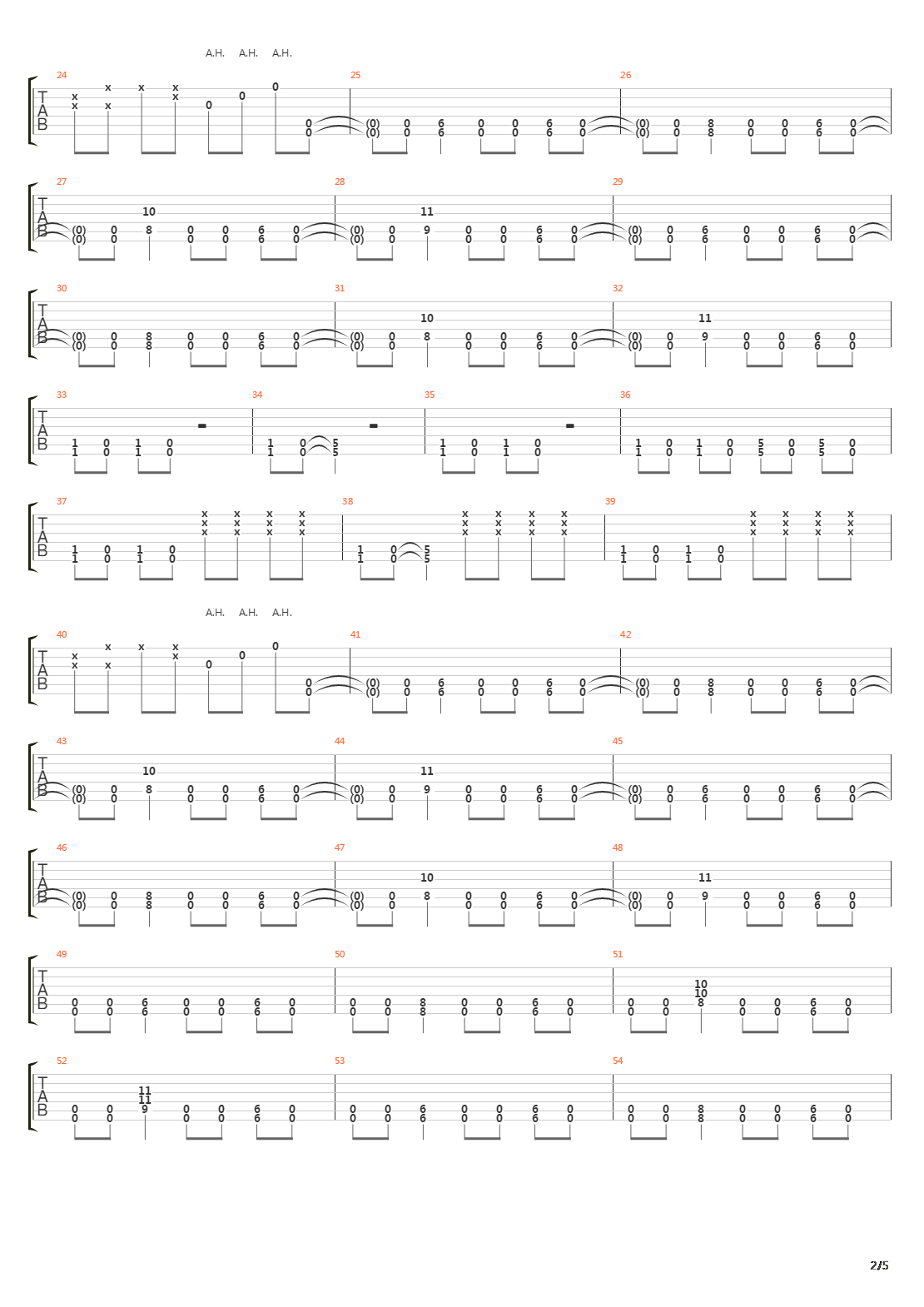 War吉他谱