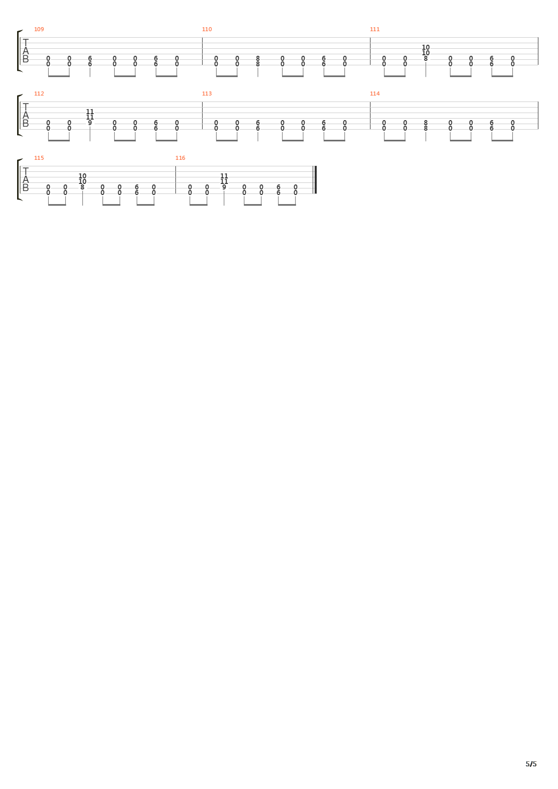 War吉他谱