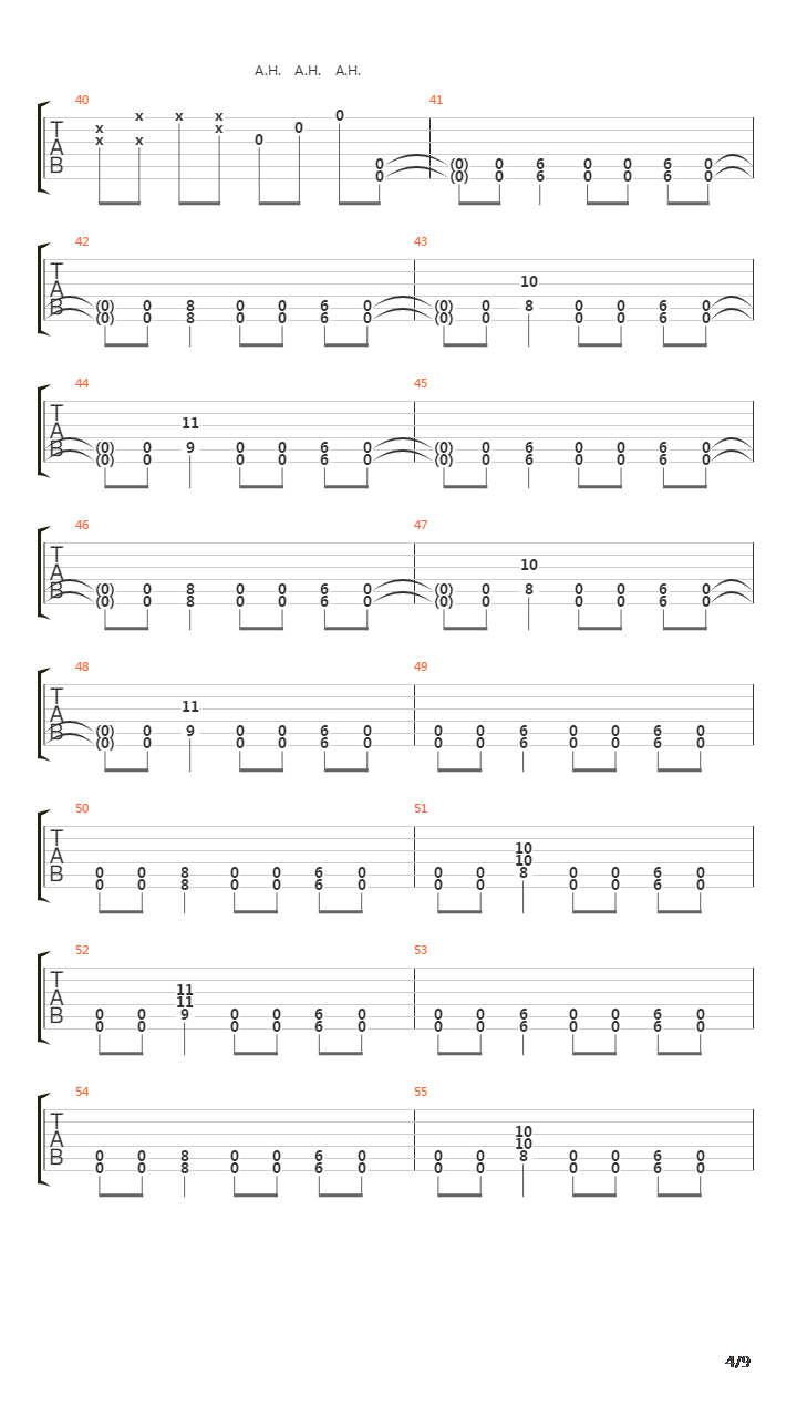 War吉他谱