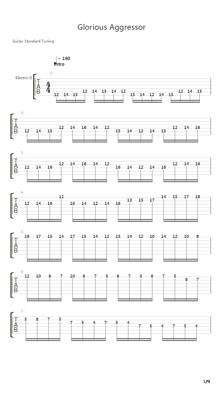 Glorious Aggressor吉他谱