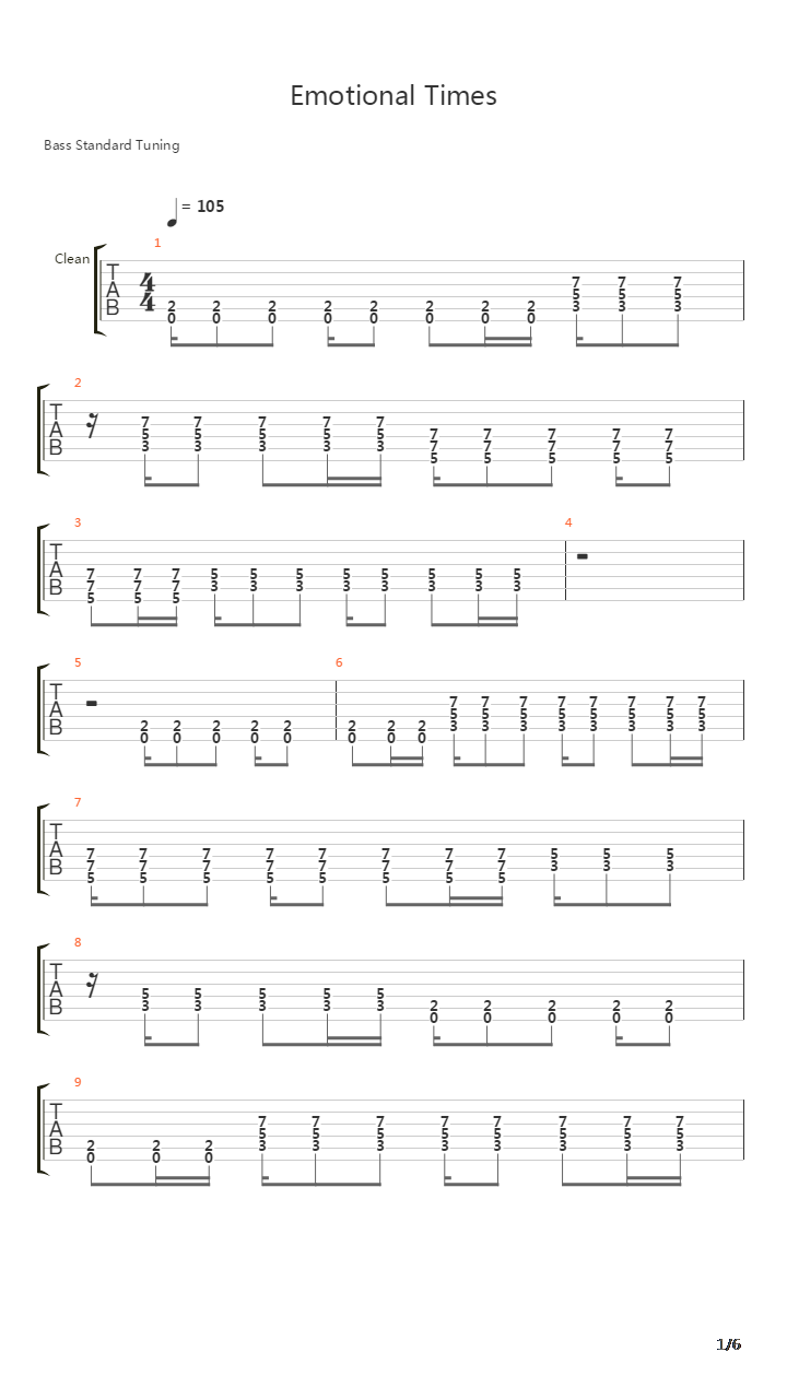 Emotional Times吉他谱