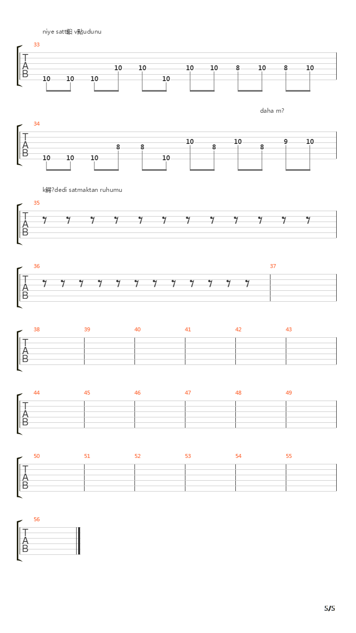 Fahişe吉他谱