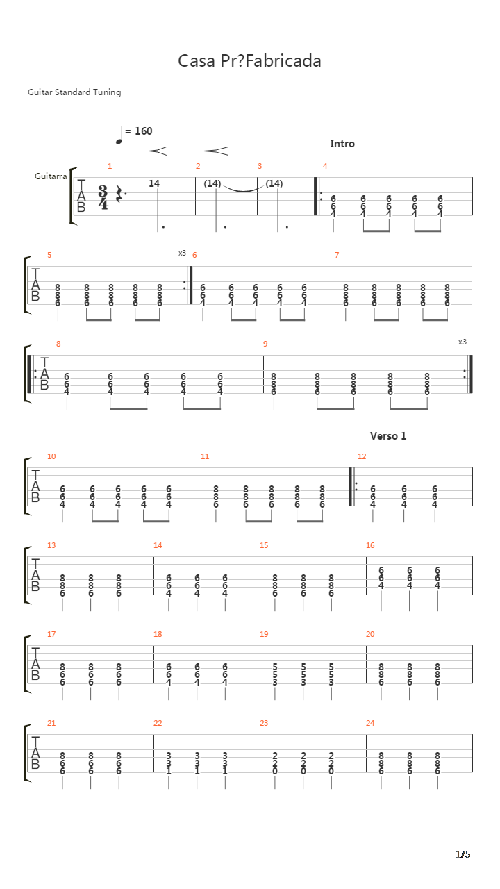 De Musica吉他谱