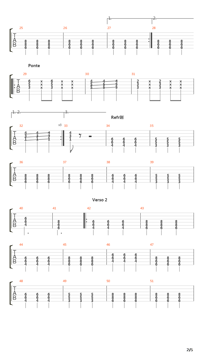 De Musica吉他谱